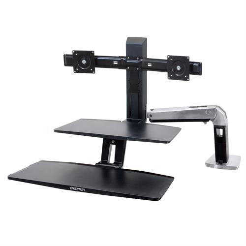 Ergotron WorkFit-A Dual Workstation with Suspended Keyboard