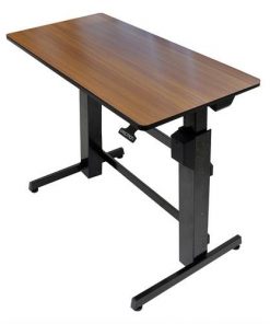 Ergotron WorkFit-D Sit-Stand Desk walnut