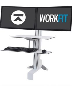 Ergotron WorkFit-S Dual Workstation with Worksurface white