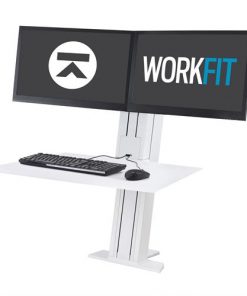 Ergotron WorkFit-SR Dual Monitor, Standing Desk Workstation white