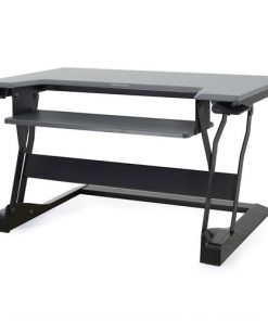 Ergotron WorkFit-T Standing Desk Workstation black with grey surface
